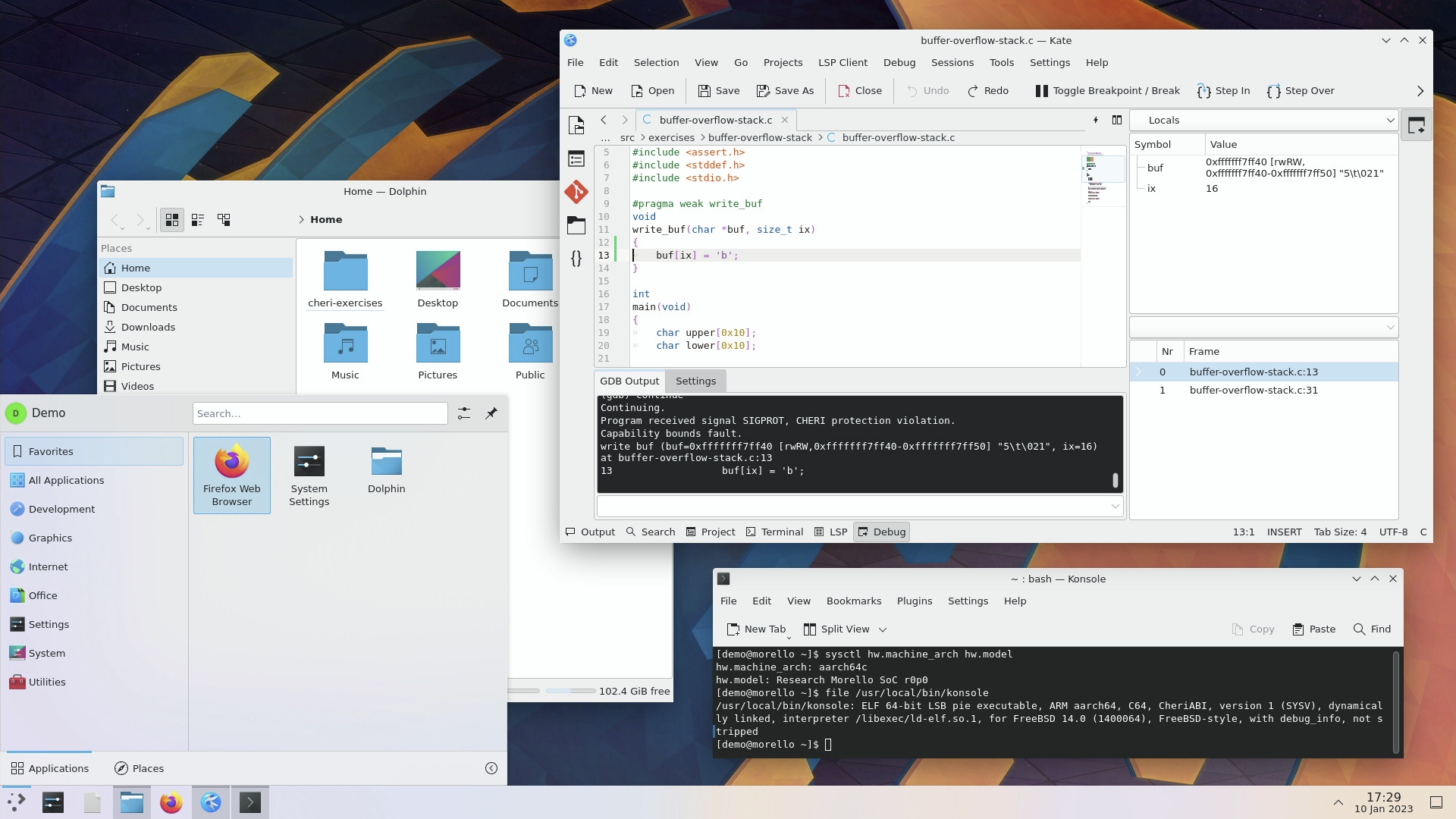 CheriBSD with desktop environment running on Morello